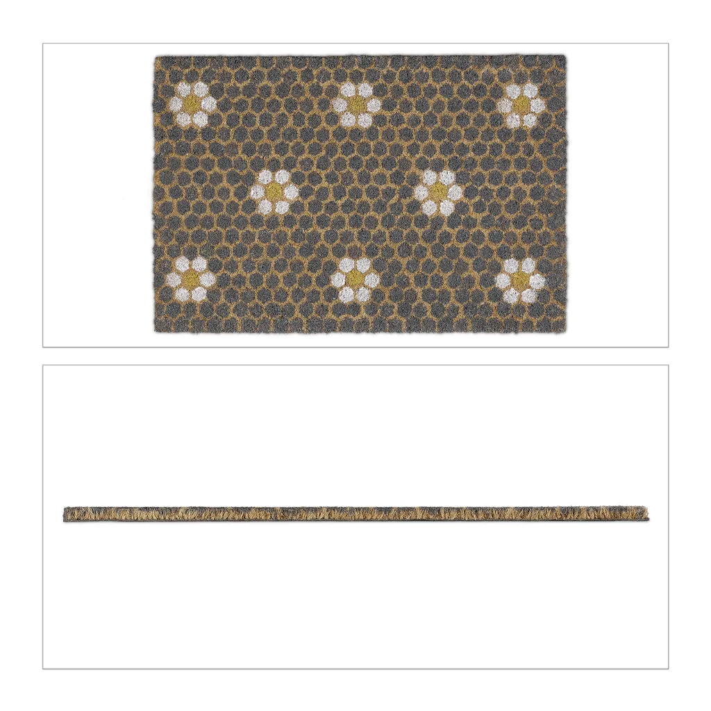Relaxdays Fußmatte Kokos Blumen