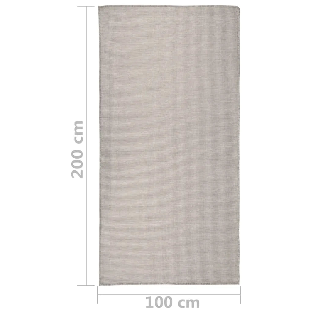 VidaXL Outdoor-Teppich Flachgewebe 100x200 Cm Taupe