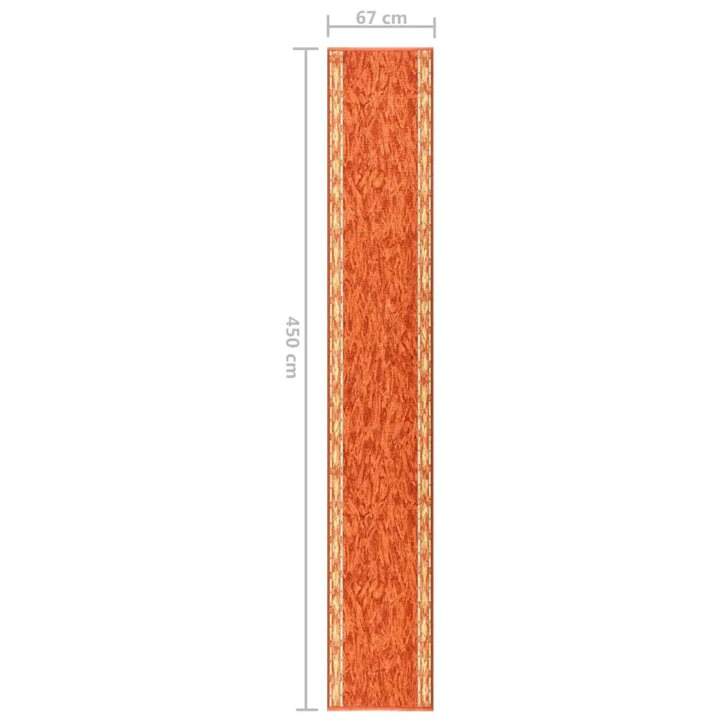 VidaXL Teppichläufer Terrakottarot 67x450 Cm Rutschfest