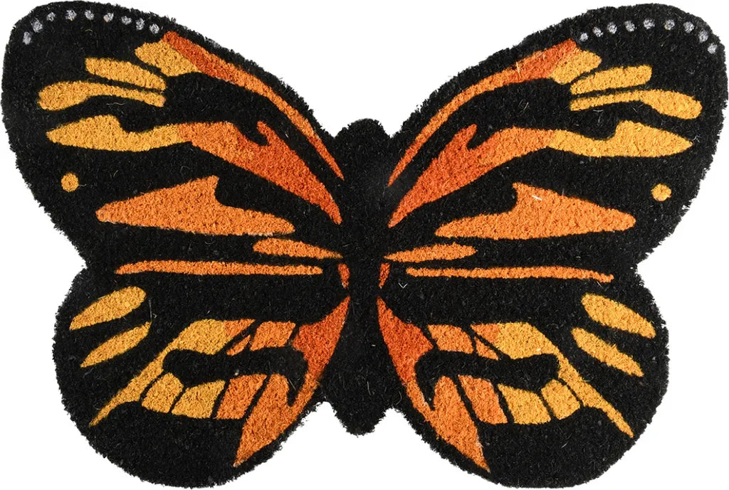 Charmante Landhaus Türmatte; Kokos Matte, Fussmatte BUTTERFLY Schmetterling