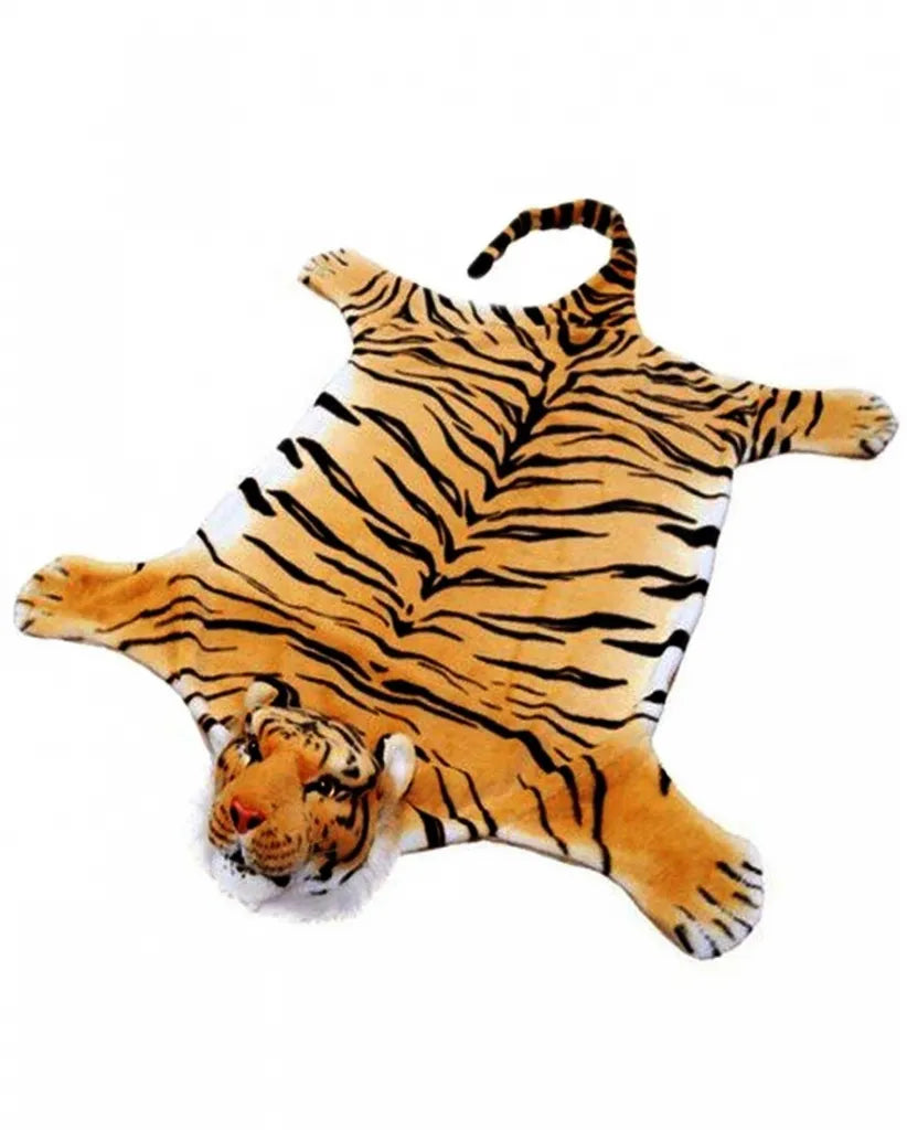 Tiger Kunstfell Teppich Mit Tigerkopf Als Wohnaccessoire