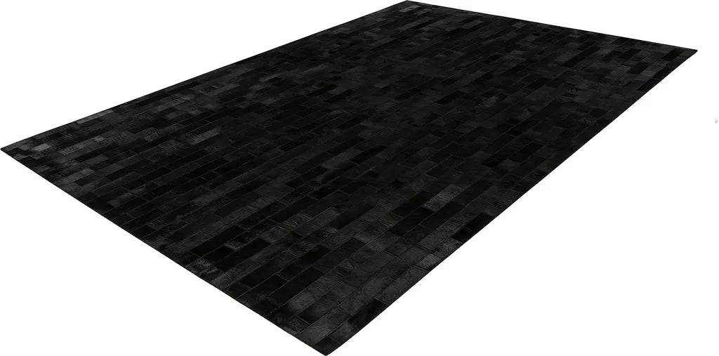 INSTYLE By Kayoom - Teppich Kurzflor Leder Ravi 100-IN Schwarz Grösse: 160cmx230cm