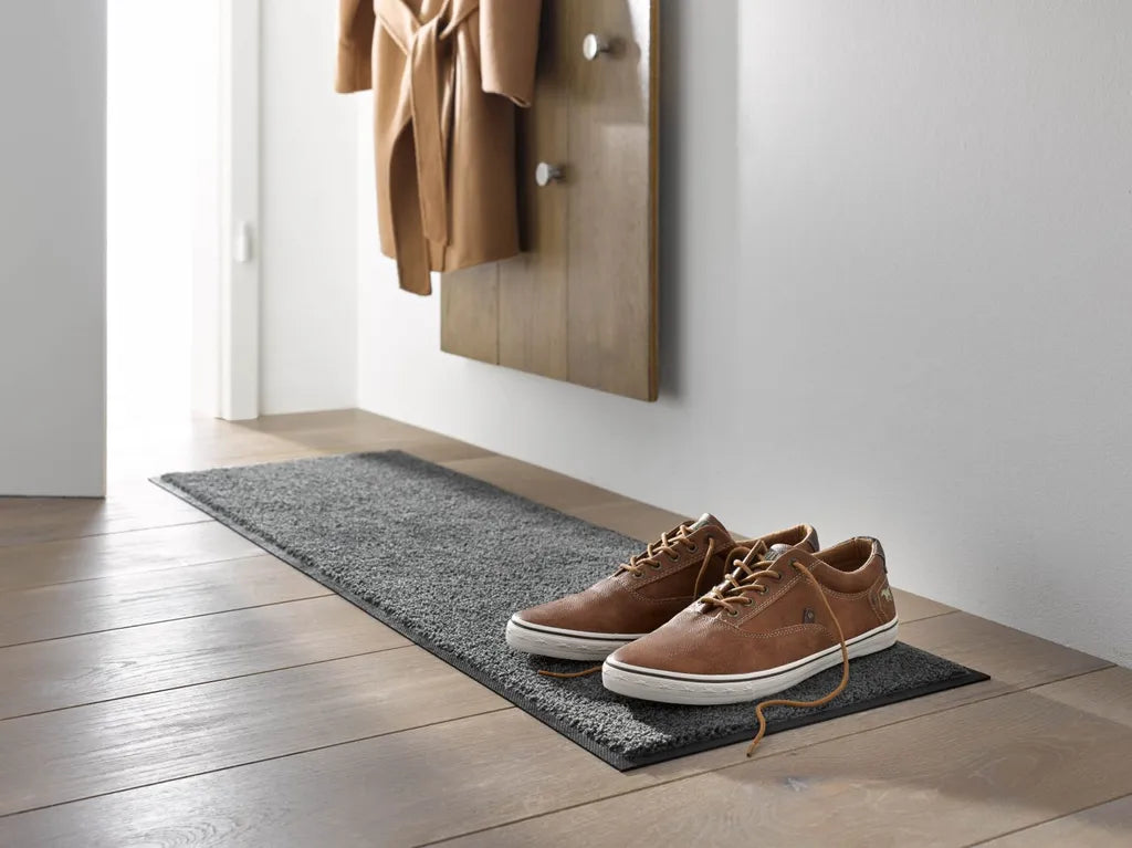 Wash+dry Minimatte Smokey Mit Rand Schuhablage Stufenmatte Waschbare Fußmatte, Größe:35 X 120 Cm
