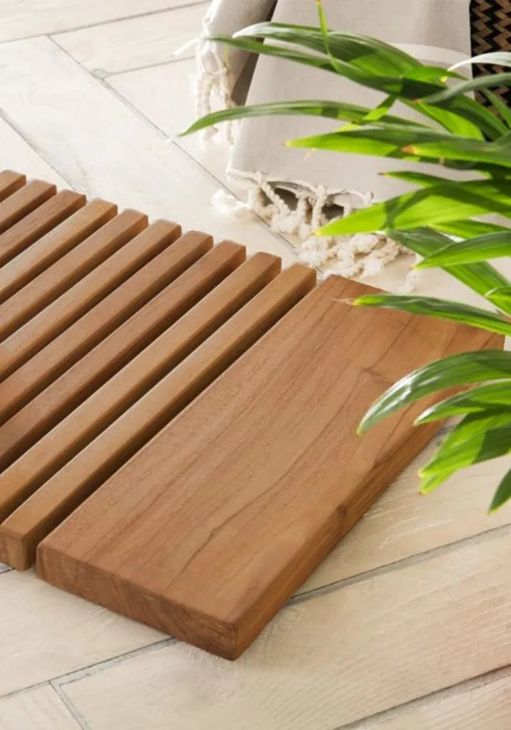 Destiny SPA & LIVING Teakholz Badematte Barfußfliese Holzfliese Duschmatte Badvorleger
