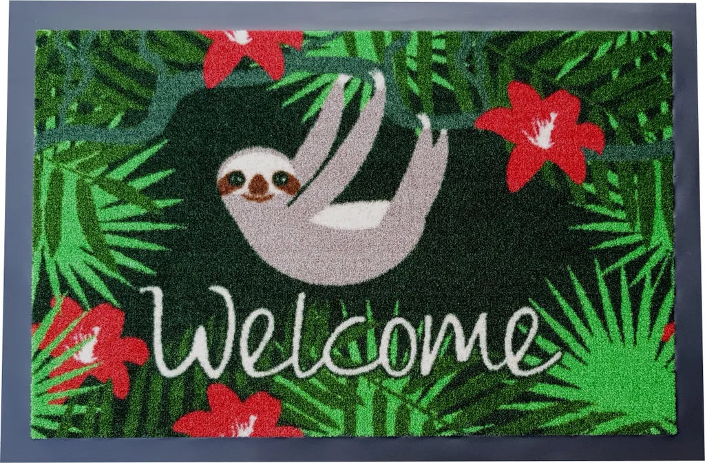 Fußmatte Faultier Welcome Bodenmatte Fußabtreter Waschbar 40 X 60 Cm
