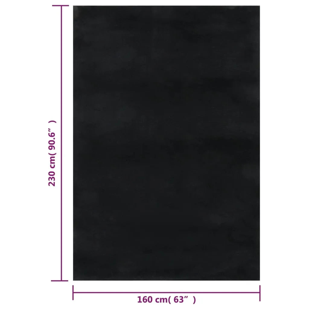 VidaXL Teppich Shaggy Waschbar Weich 160x230 Cm Rutschfest Schwarz