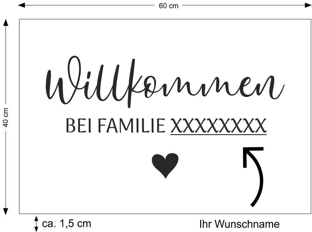 Kokos Fußmatte Personalisiert: Indoor Matte Mit Individuellem Namen Der Familie