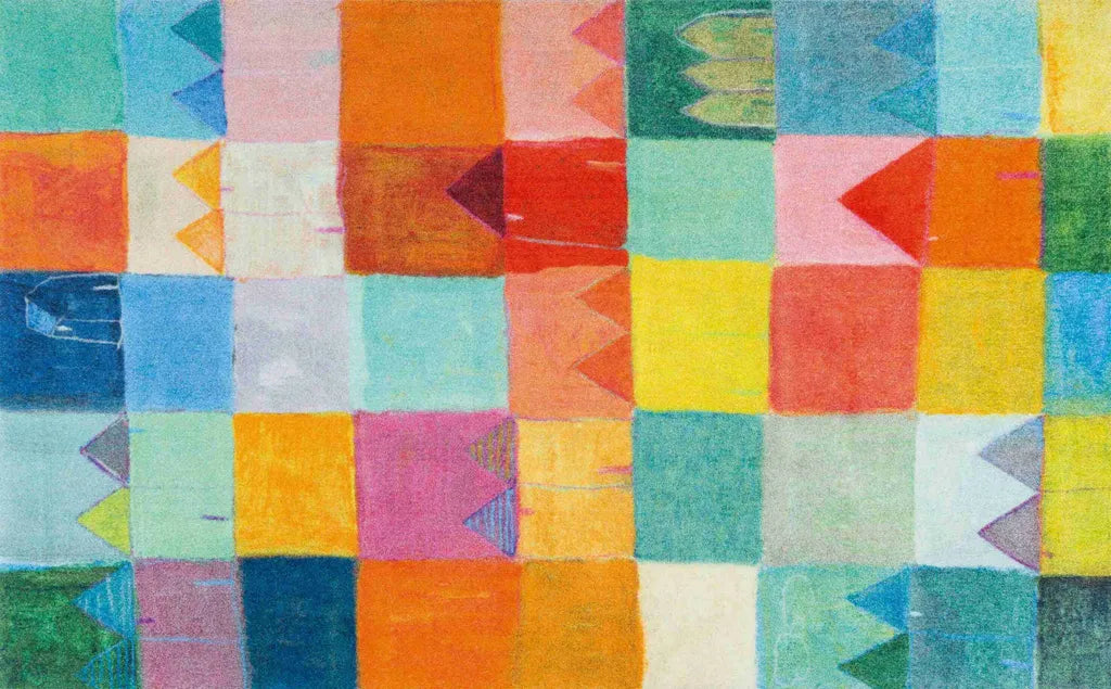 Wash+dry Fußmatte Sonnenstadt Waschbarer Teppich Schmutzmatte , Größe:110 X 175 Cm