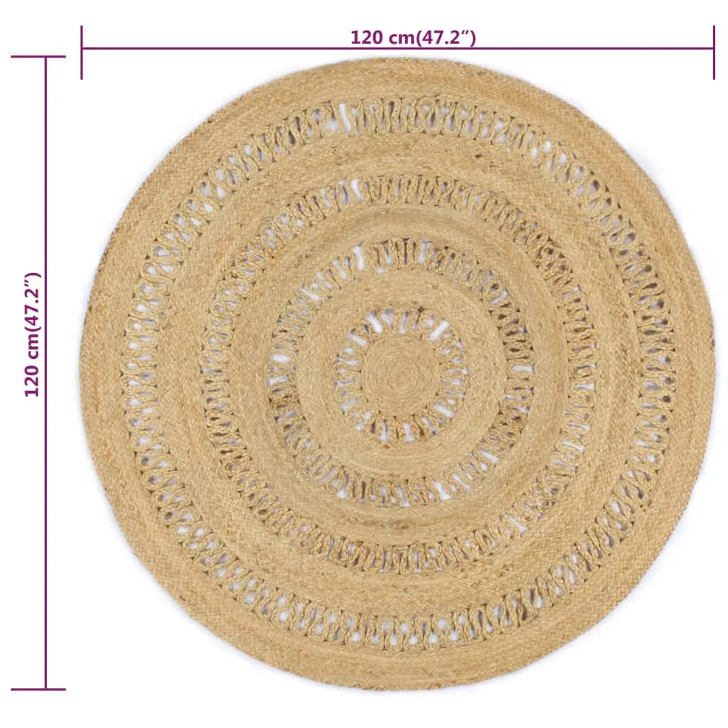 VidaXL Teppich Handgefertigt Jute Geflochten 120 Cm