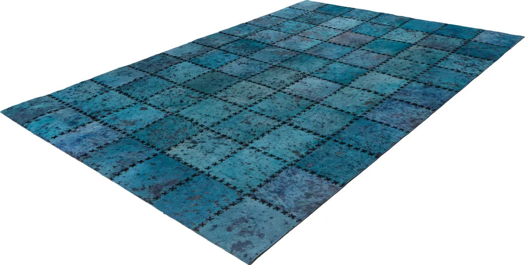 Kayoom - Leder Teppich Voila 100 Türkis Grösse: 120cm X 170cm