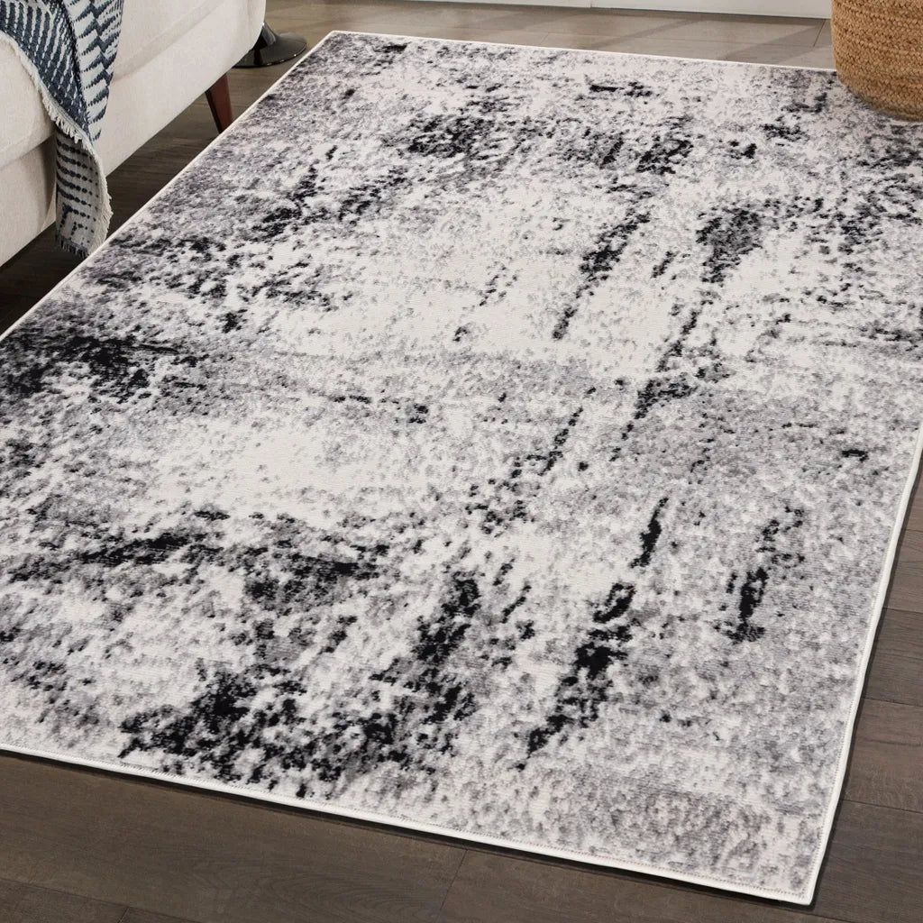  Mazovia Modern Teppich - Kurzflor Designerteppich Abstrakt - Weich Teppich Für Wohnzimmer, Schlafzimmer, Esszimmer - Wohnzimmerteppich – Teppiche Creme Grau 140 X 200 Cm