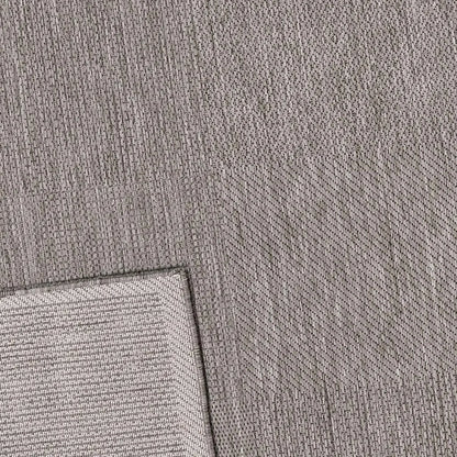  Robuster In- Und Outdoor Flachgewebe Terrassen Teppich Natur Look In Grau, Maße:140x200 Cm