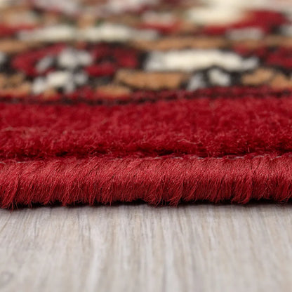 Orient Teppich Rot Beige Klassisch Dicht Gewebt Mit Ornament Und Blumenmotiven, Maße:240x340 Cm