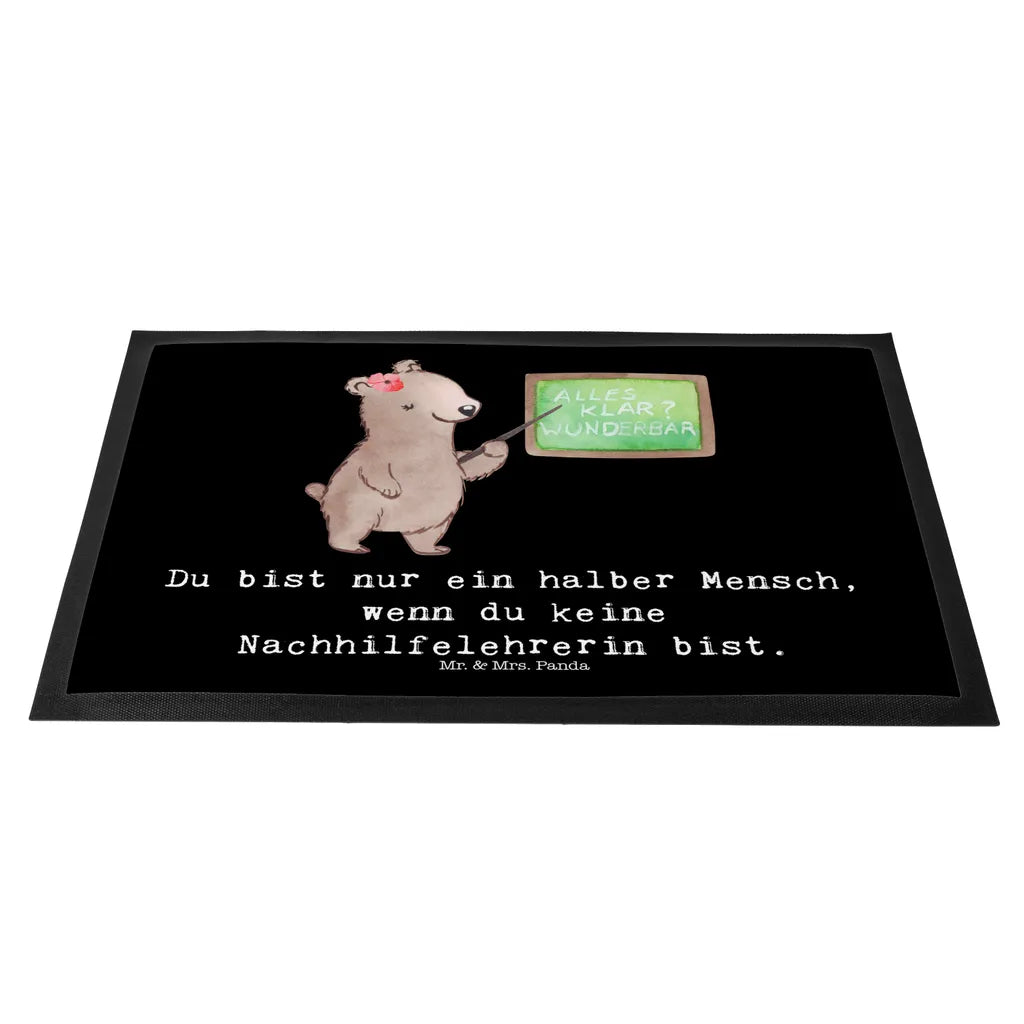  Mr. & Mrs. Panda 40 X 60 Fußmatte Nachhilfelehrerin Mit Herz - Schwarz - Geschenk, Nachhilfeschule, Türvorleger, Ausbildung, Kollegin, Nachhilfeunterricht, Abschied