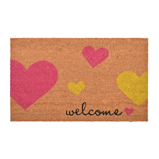  Gift Company Fußmatte Welcome, Türmatte, Schmutzfangmatte, Kokos / Vinylrücken, Natur, 45 X 75 Cm, 1084101007
