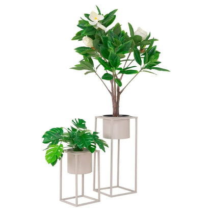  House Nordic 2-tlg. Blumentopf-Set Lena Grau-Beige