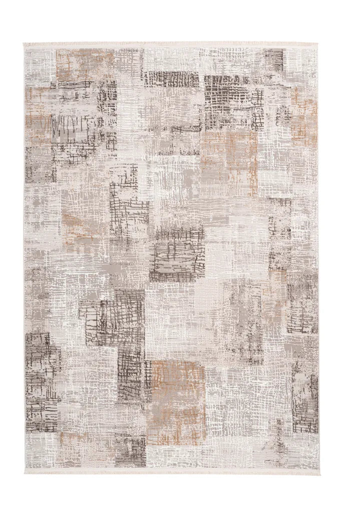  Kayoom - Hochflor Teppich Akropolis 425 Grau / Silber Grösse: 80cm X 150cm