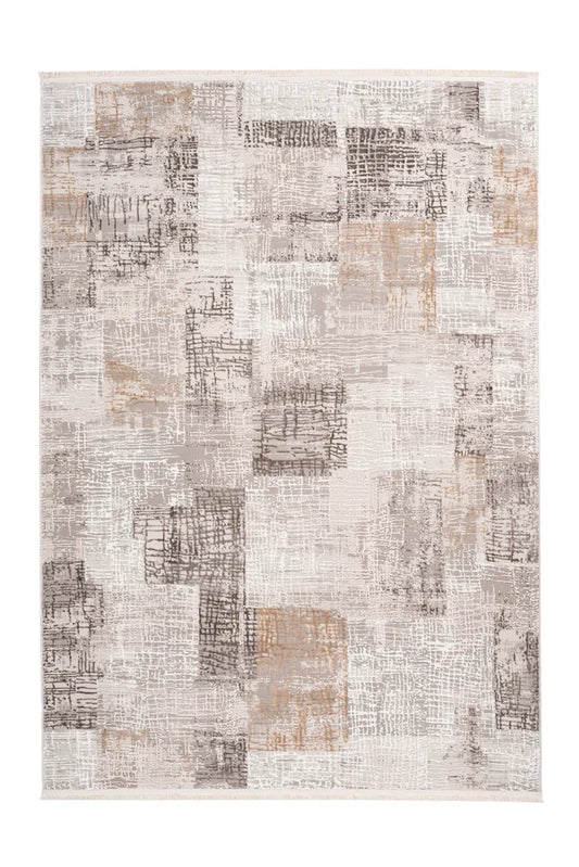  Kayoom - Hochflor Teppich Akropolis 425 Grau / Silber Grösse: 80cm X 150cm