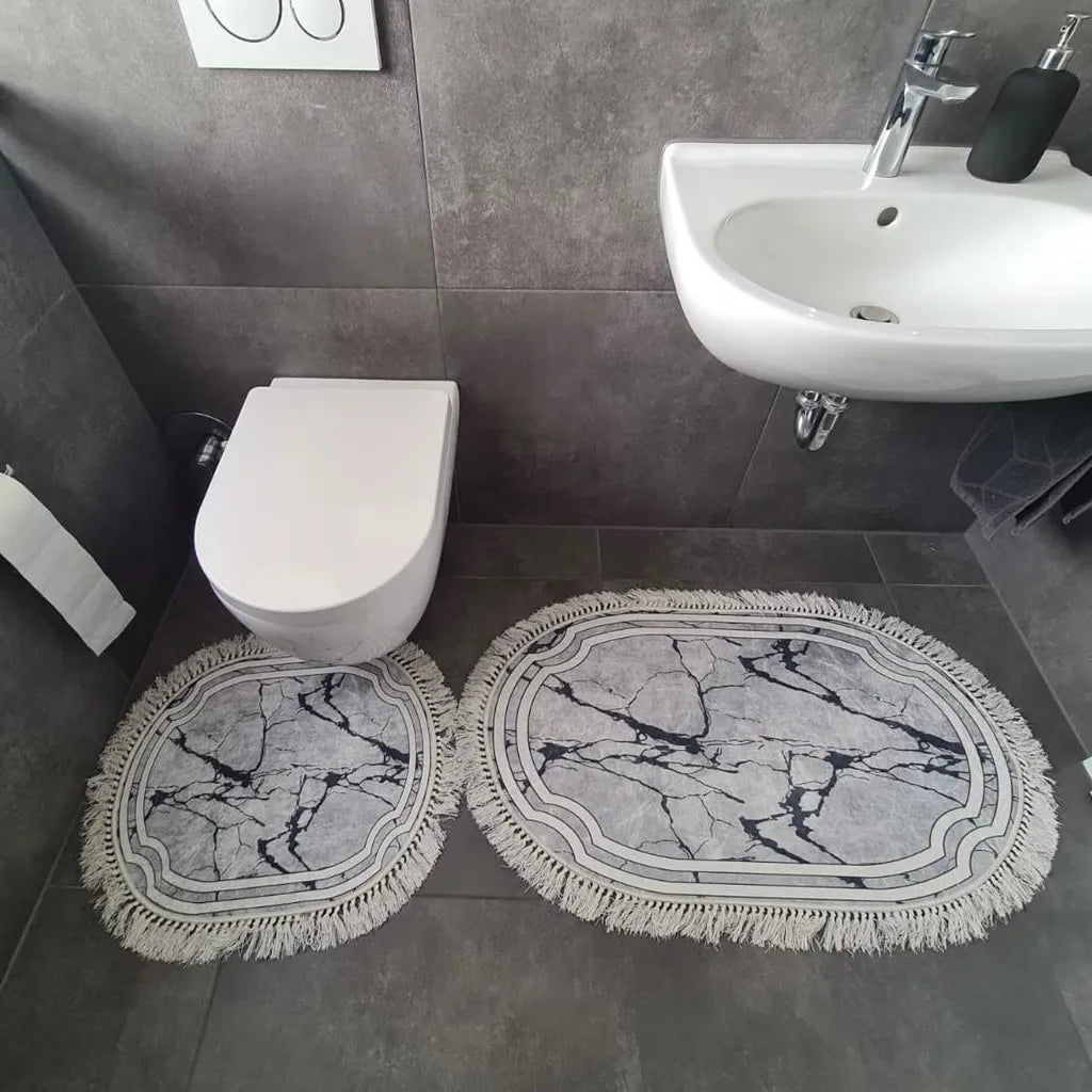  Roland Badematten WC Teppich Set Oval In Verschiedenen Farben Rosé