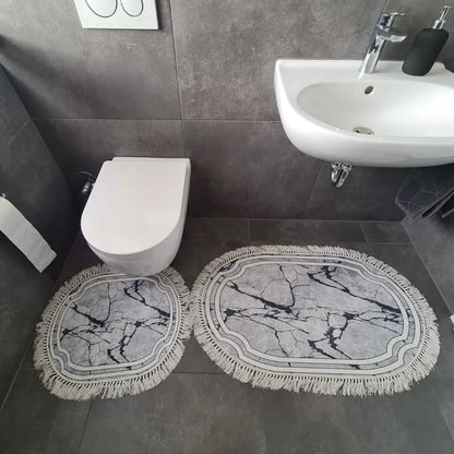  Roland Badematten WC Teppich Set Oval In Verschiedenen Farben Rosé
