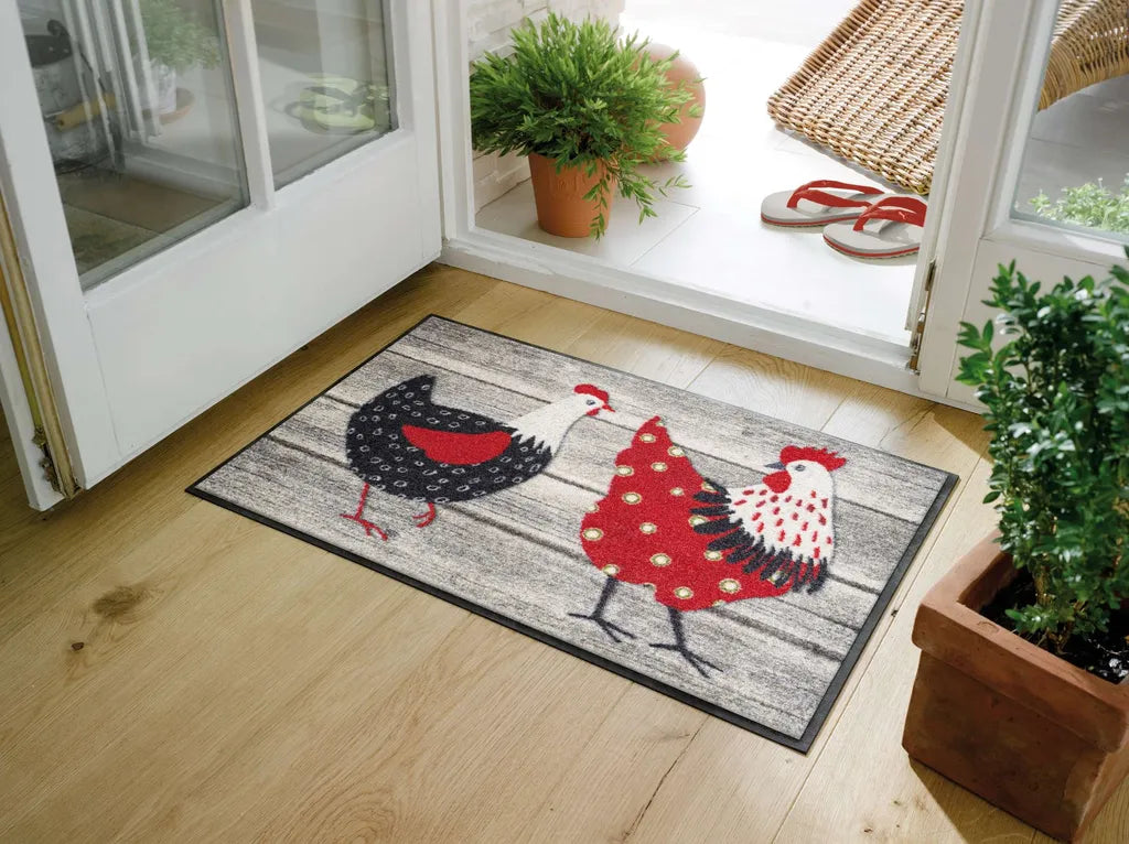  Wash+dry Fußmatte Chicken Farm 50 X 75 Cm Waschbare Tiermatte