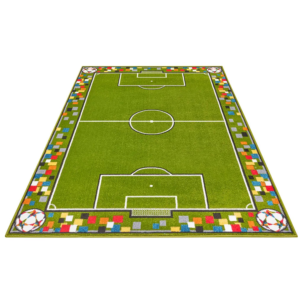  Kurzflor Kinderteppich Soccer Pitch, Größe:80x150 Cm