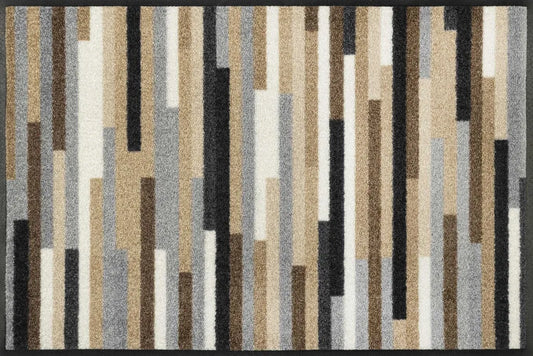  Wash+dry Fußmatte Mikado Stripes Nature 50 X 75 Cm Waschbare Schmutzmatte