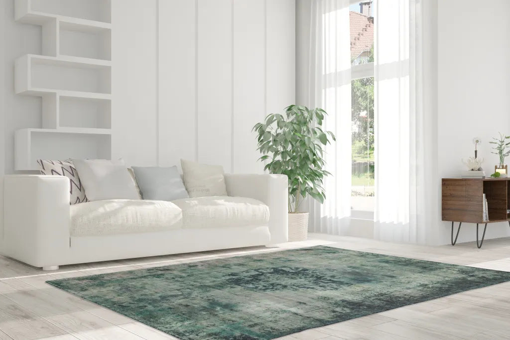  Kayoom - Kurzflor Teppich Vintage 8403 Grün Grösse: 140cm X 200cm