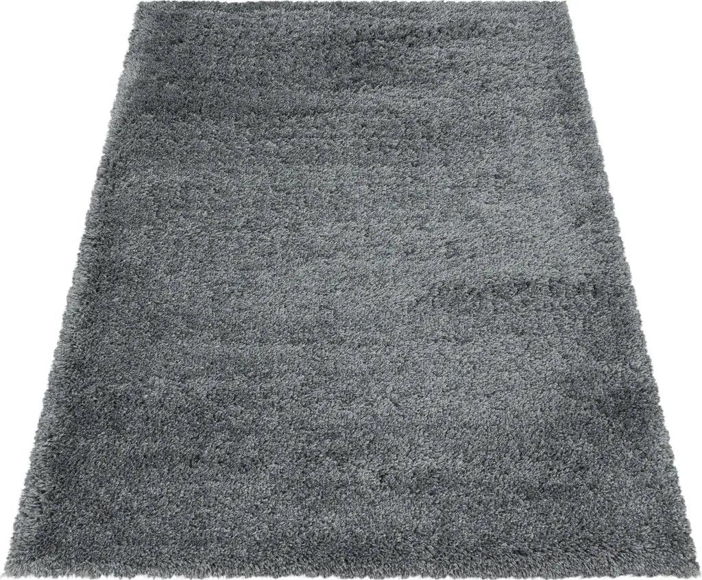  Teppium Hochflor Teppich Wohnzimmerteppich Unifarben Shaggy Rechteckig, Farbe:Hellgrau, Maße:240 Cm X 340 Cm, Form: Rechteckig