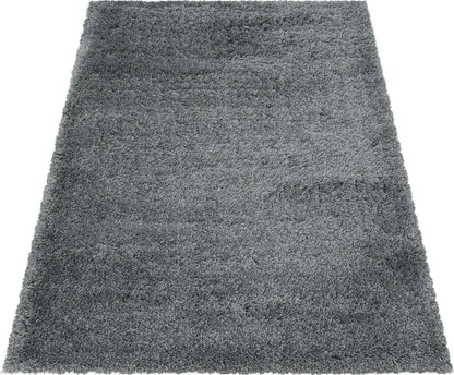  Teppium Hochflor Teppich Wohnzimmerteppich Unifarben Shaggy Rechteckig, Farbe:Hellgrau, Maße:240 Cm X 340 Cm, Form: Rechteckig