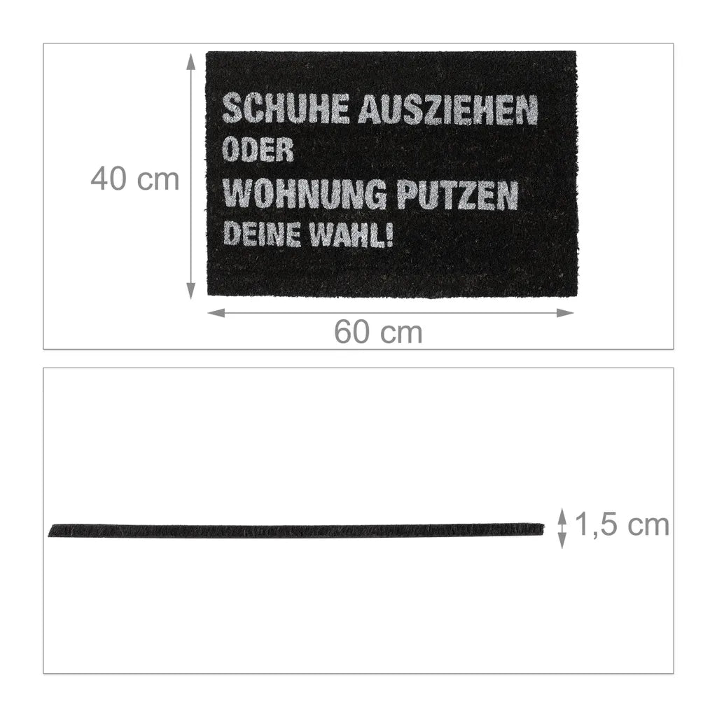  Relaxdays Fußmatte Kokos "Wohnung Putzen"