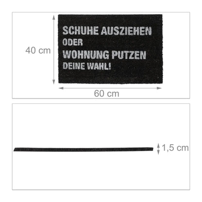  Relaxdays Fußmatte Kokos "Wohnung Putzen"