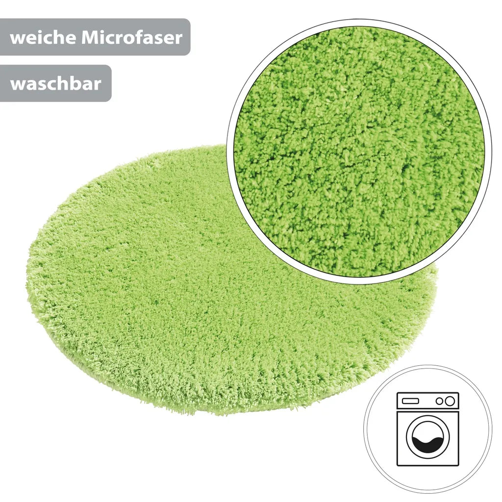  PANA® Flauschige Hochflor Badematte - Versch. Größen, Formen & Farben, Farbe:Grün, Größe:rund 90cm