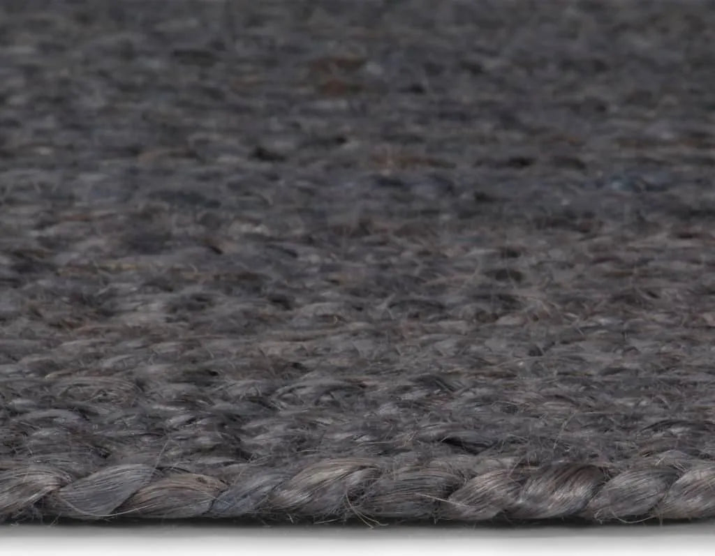  VidaXL Teppich Handgefertigt Jute Rund 180 Cm Dunkelgrau