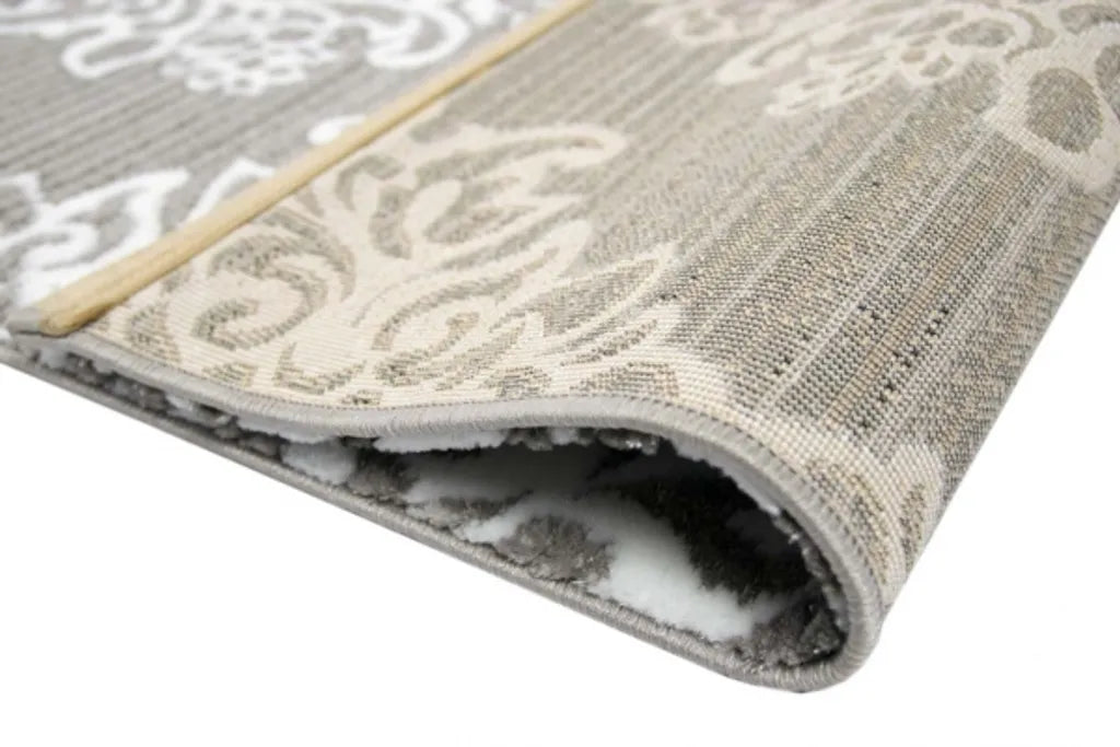 Moderner Teppich Designer Teppich Orientteppich Wohnzimmer Teppich Mit Ornamente Meliert In Grau Creme Anthrazit Größe - 200 X 290 Cm