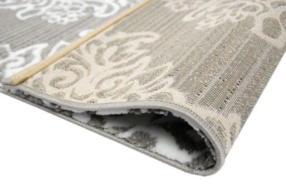  Moderner Teppich Designer Teppich Orientteppich Wohnzimmer Teppich Mit Ornamente Meliert In Grau Creme Anthrazit Größe - 200 X 290 Cm