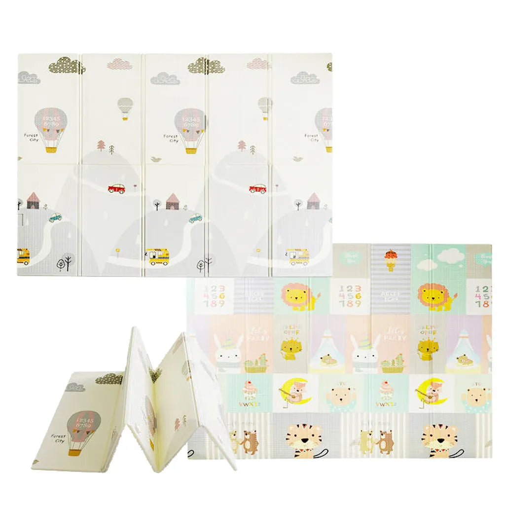  Babymatte DICKE 1,5 Cm. Faltbare Kindermatte Baby Spielmatte- 180x200x1.5cm. Wendefähige Und Ungiftige Wasserdichte Schaumstoff Kinderteppich- Krabbelmatte Spiel-Teppich Bodenmatte Kinder-Matte