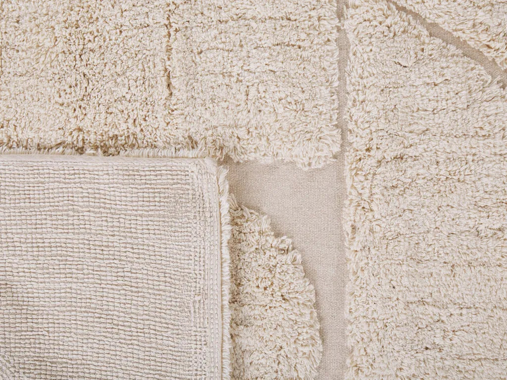  Teppich Beige Baumwolle Rechteckig 160 X 230 Cm Geometrisches Muster Getuftet Modern Weich Kurzhaar Kurzflor Wohn- Und Schlafzimmer