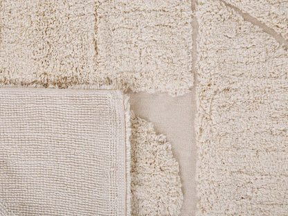  Teppich Beige Baumwolle Rechteckig 160 X 230 Cm Geometrisches Muster Getuftet Modern Weich Kurzhaar Kurzflor Wohn- Und Schlafzimmer