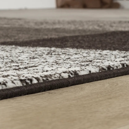  Teppich Für Das Wohnzimmer Kariert Modern Braun Beige Creme Meliert Größe 160x230 Cm
