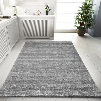  Teppich Modern Grau Meliert Fürs Wohnzimmer, Kinderzimmer, Schlafzimmer, Flur, Und Die Küche , Maße:140x200 Cm