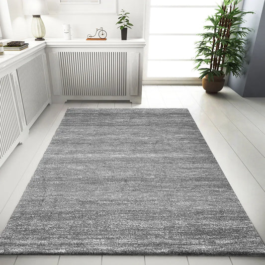  Teppich Modern Grau Meliert Fürs Wohnzimmer, Kinderzimmer, Schlafzimmer, Flur, Und Die Küche , Maße:140x200 Cm