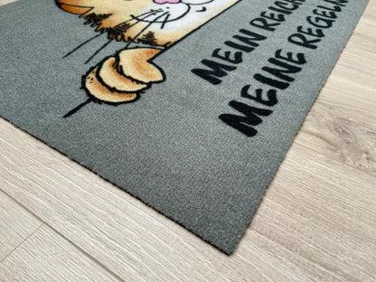  Fußmatte Uli Stein Mein Reich! Meine Regeln! Katze 50 X 75 Cm Grau Waschbar