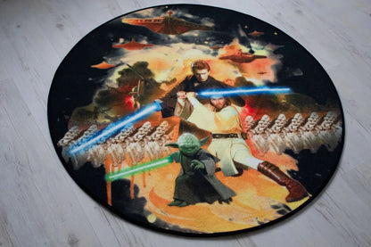  Star Wars Teppich- 100 Cm Rund Attack Of The Clones SW29