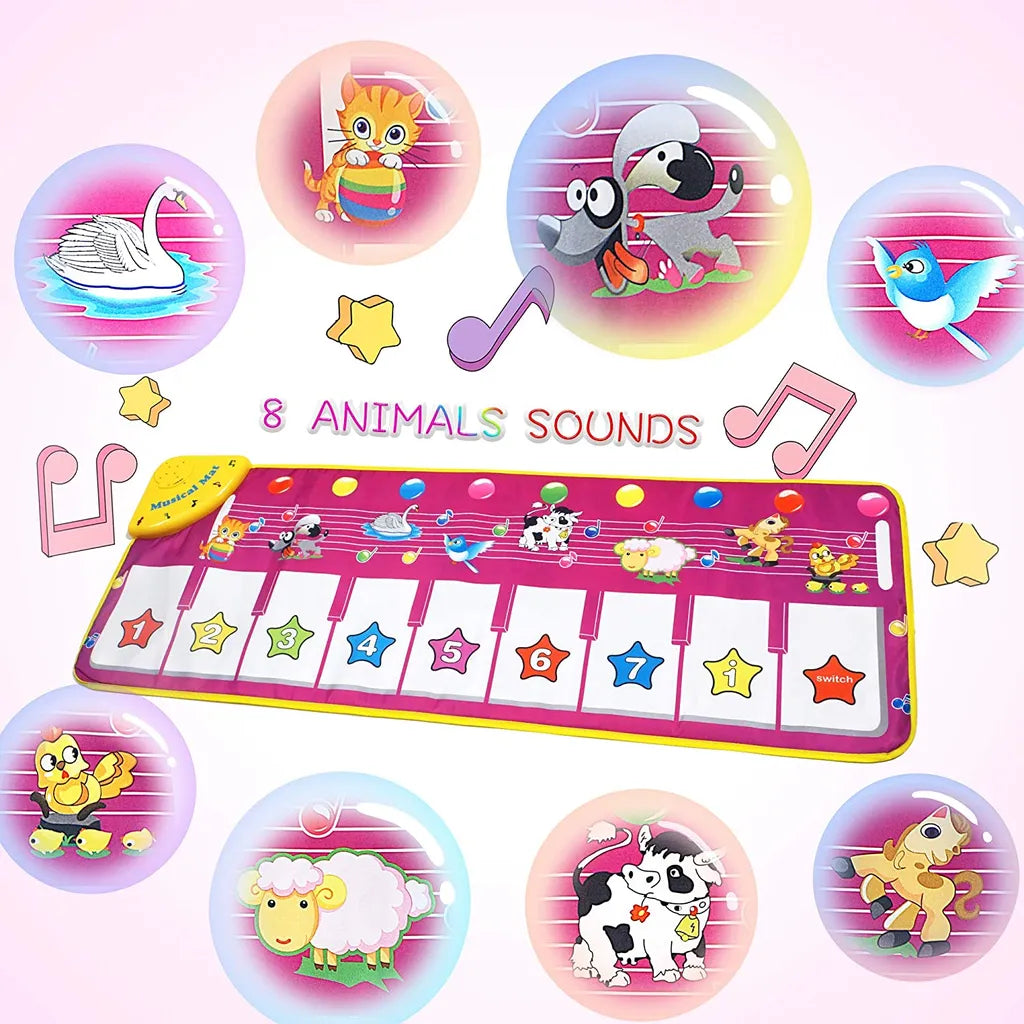 Spielzeug Piano Matte Tanzmatte Klaviertastatur Klaviermatte Musikmatten Touch Musical Teppich Für Babys Kleinkind Jungen Und Mädchen Geschenk 100*36 Cm