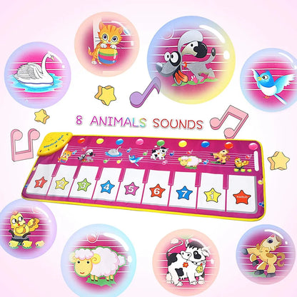 Spielzeug Piano Matte Tanzmatte Klaviertastatur Klaviermatte Musikmatten Touch Musical Teppich Für Babys Kleinkind Jungen Und Mädchen Geschenk 100*36 Cm