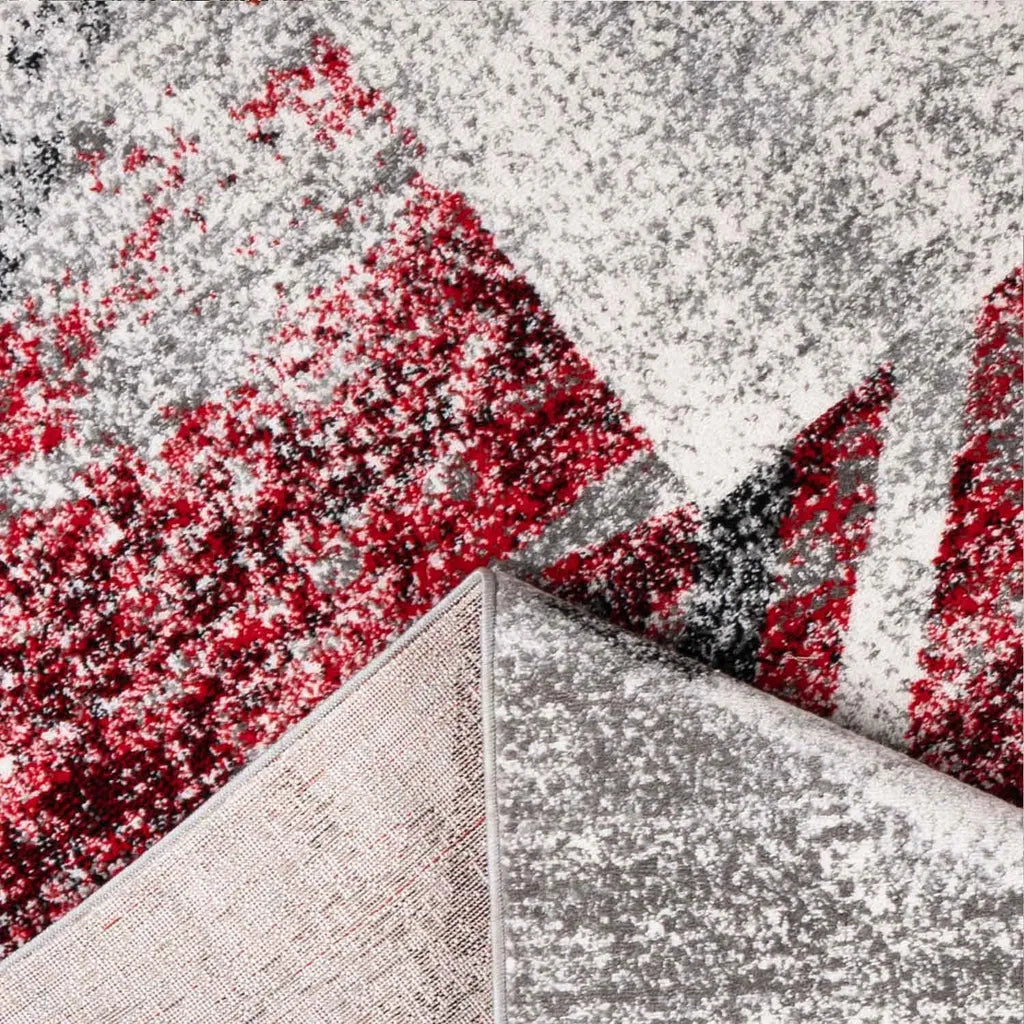  Designer Teppich Wohnzimmer Geometrisches Muster Leinwand Optik Meliert, Maße:160x220 Cm