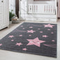  Kinderzimmerteppich,Sternschnuppe,kurzflor Kinderteppich,mädchen,Farbe:Pink, Farbe:PINK, Grösse:120 Cm X 120 Cm Rund