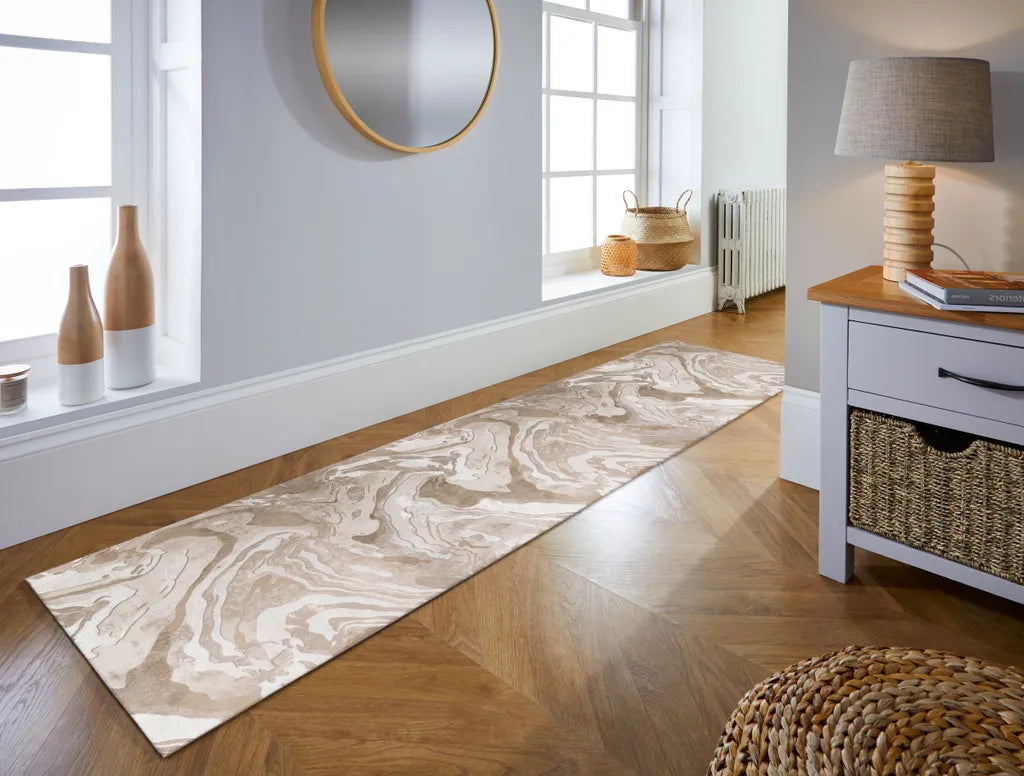  KADIMA DESIGN KAPPADOKIEN MARMOR 80 X 300 Beige Farbe Läufer Indoor Teppich