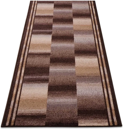  Teppich-Läufer Auf Maß Gekettelt Ikaria Braun 100x400 Cm